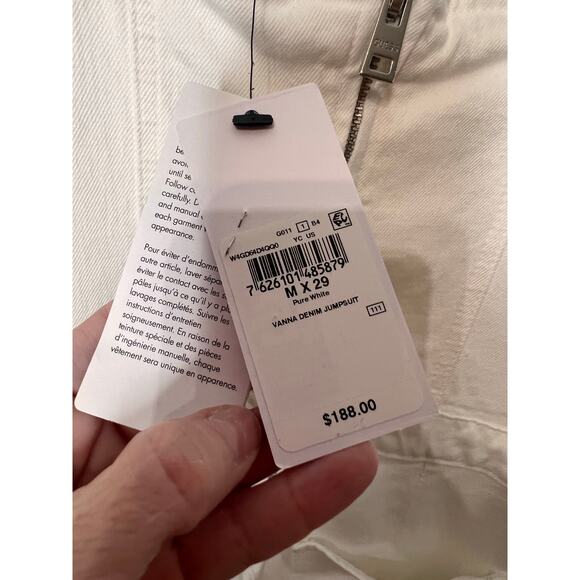 Guess Vanna Sleeveless Skinny Leg Denim Jumpsuit White Womens Size M x 29 NWT - Picture 6 of 15